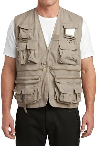 BACKBONE Men's Multi‑Pocket Travel Utility Vest, Outdoor Photography Safari Vest