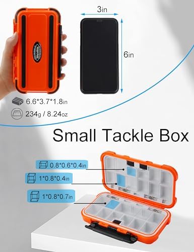 Hlotmeky Small Kayak Mini Tackle Box Waterproof Fishing Lure Box Terminal Storage Fishing Hook Organizer