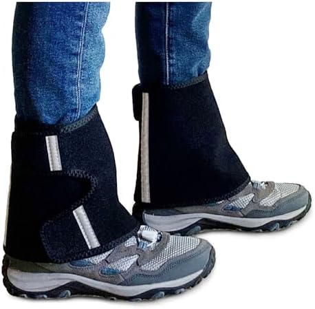 21C Neoprene Low Leg Gaiters for Hiking Trails, Yard Work - Keep Debris Out - Quick On/Off Design with Reflective Strips - Adjustable Hook-to-Fabric Fit - 1 Pair