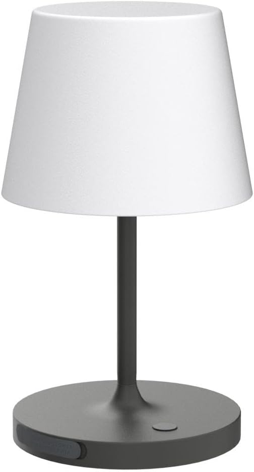 WEILAILUX Outdoor Battery Operated Table Lamp Waterproof, 4000mAh Cordless Table Lamp Rechargeable, Touch Dimmable Desk Lamp, LED Night Light for Patio Camping Restaurant Home, H9.6in, Dark Grey