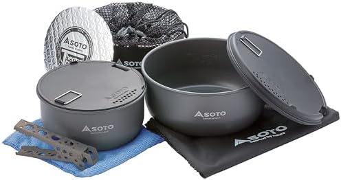 SOTO Navigator Camping Cookware Set - Slip and Shock Resistant, Corrosion Resistant, Multi-Functional