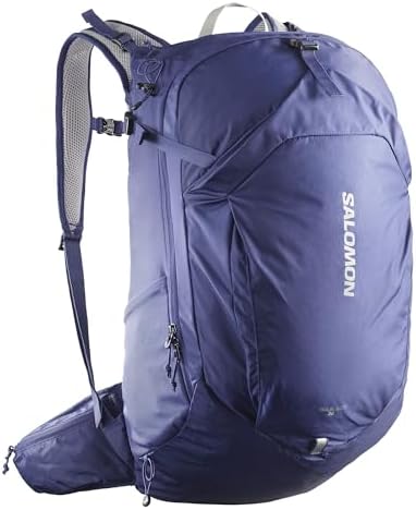 Salomon Unisex Trailblazer 30, Hiking & Trekking Backpack, 30-Liter - Mazarine Blue/Ghost Gray