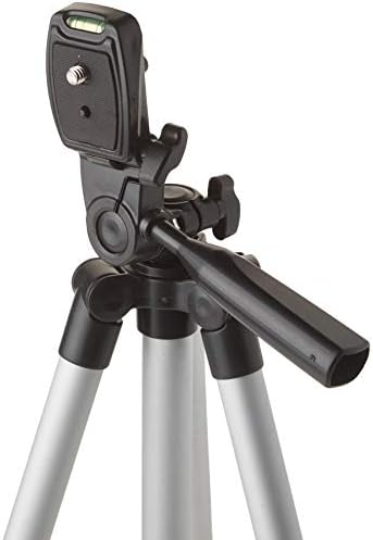 50 Inch Aluminum Camera Tripod with 3-Way Pan Head & Quick-Release Plate – Lightweight DSLR & Mirrorless Tripod with Bubble Level for Photography & Video