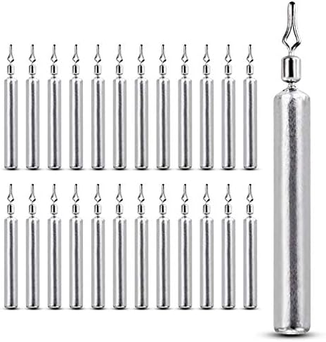 AMYSPORTS Drop Shot Weights Fishing Lead Drop Saltwater Fishing Weight Freshwater Drift Sinker Fishing Weight Bass Rig Cylinder Removable Catfishing