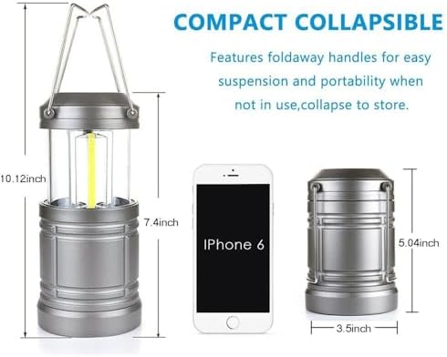2 Pack LED Camping Lantern ,Battery Powered Hanging Lanterns - Survival Kit for Hurricane, Emergency, Storm, Power Outage