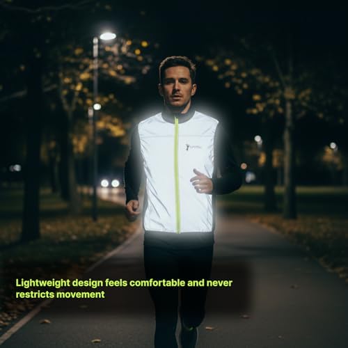 ReflecToes Reflective Bike Vest for Night Visibility – Hi Vis Running & Cycling Gilet – Lightweight, Breathable Outer Layer