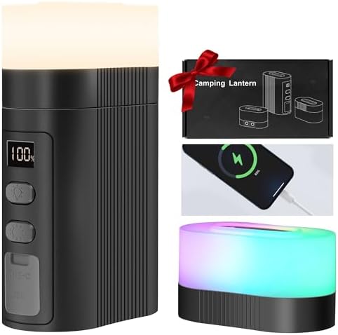 TRELC Portable Night Light Cordless Rechargeable, Innovative Magnetic Split Night Lamp & 6000mA Power Bank 2-in-1, Christmas Atmosphere Light, 11 Colors Mini Mood Lights for Bedroom, Bar, Party