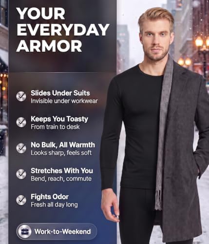 Thermal Underwear for Mens Long Johns Set Winter Cold Weather Base Layer