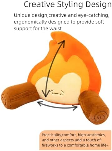 Funny Campfire Reading Pillow Fake Fire Back Rest Pillow Cartoon Bonfire Plush Pillow for Outdoor Camping Room Decor