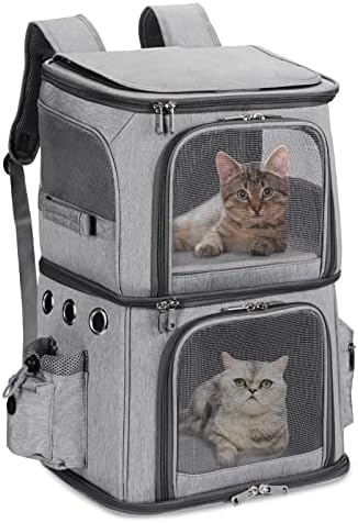 HOVONO Double Cat Carrier Backpack for 2 Cats or Small Dogs,Large Space, L