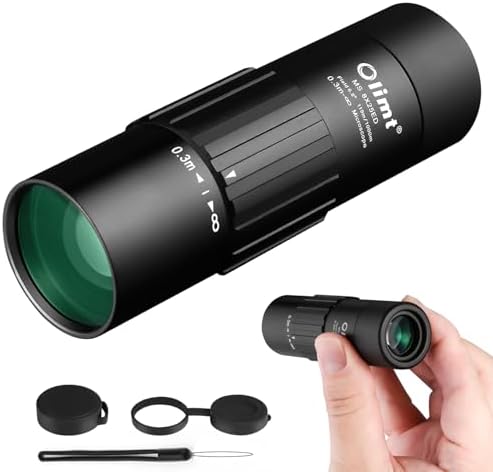 Olimt 8x25 Monocular Telescope, Mini Pocket Compact Small Size Portable Handheld Lightweight ED Glass Wide Angle View Waterproof Monoscope for Adults Hiking Camping Backpacking Outdoor Travel Hunting