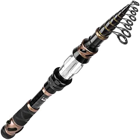 PLUSINNO Fishing Rod and Reel Combos, Toray 24-Ton Carbon Matrix Telescopic Fishing Rod, 12 +1 Shielded Bearings Stainless Steel BB Spinning Reel