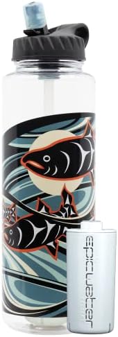 Epic Water Filters Nalgene OG Water Bottle with Filter, USA Made, BPA Free, Removes 99.99% Tap Water Contaminants, Forever Chemicals, LeClair Art, 48 oz