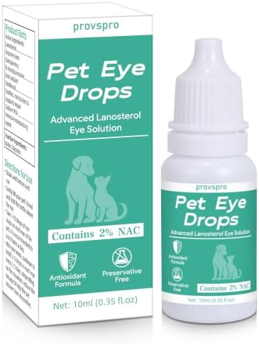 Cataract Eye Drops for Dogs, Improve Vision Clarity & Comfort, Supports Eye Comfort Moisture and Daily Eye Cleanliness, Gentle Pet Eye Care Formula, Preservative-Free
