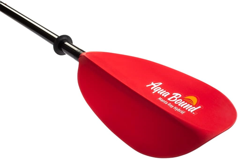 AQUA BOUND Manta Ray Hybrid 2-Piece Posi-Lok™ Kayak Paddle - Carbon Shaft, Fiberglass-Reinforced Nylon Blades with Dihedral Design, Adjustable Offset, High-Angle Performance