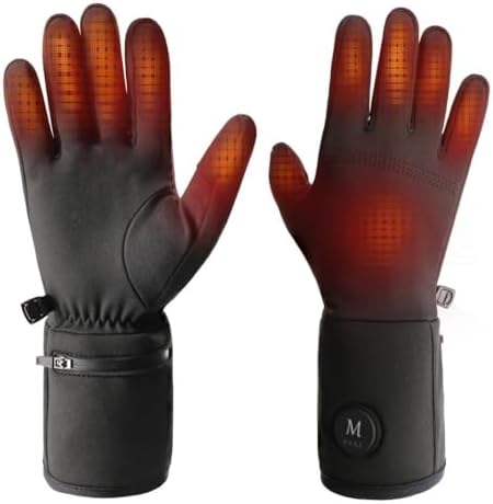 Rechargeable Heated Glove Liners Men Women, Thin Warm Winter Ski Liners(XL/XXL)