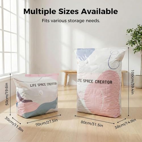 No-Pump Vacuum Storage Bags 2026 Cube Compression Space Saver Bags - Upgrade Large Storage Compression Bags No-Pump 3D Vacuum Storage Bags for Clothes, Comforters, Blankets (31 * 39in-3ps)