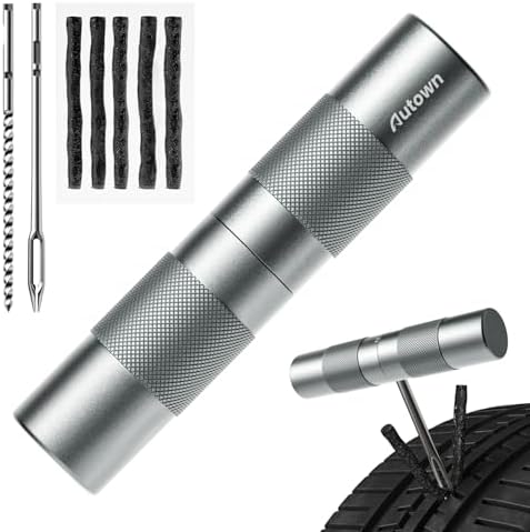 AUTOWN Compact Tire Repair Kit with Plugs for Motorcycle, Car