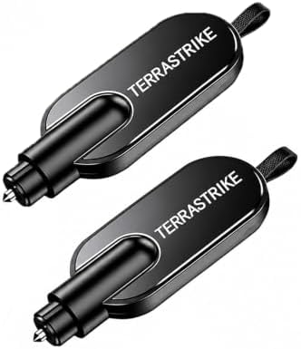 Terrastrike Car Escape Tool, Window Breaker & Seat Belt Cutter, 2-Pack