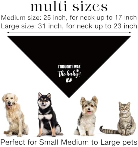 I Thought I Was The Baby Dog Bandana - Pregnancy Announcement Triangle Scarf for Large Dogs (L)