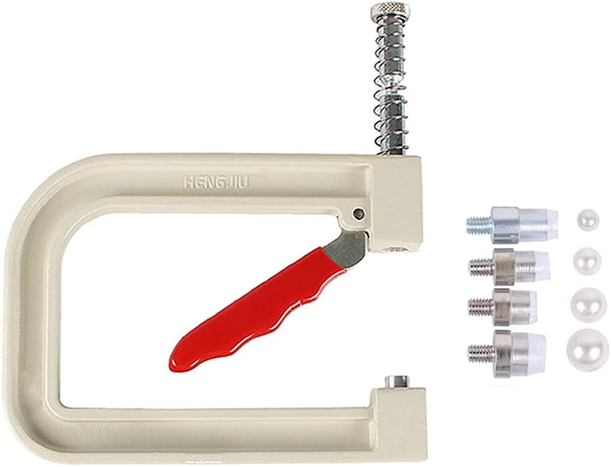 Manual Nailed Bead Machine Pearl Beads Rivet Setter DIY Handmade Pearl Setting Machine Tools Beading Attach Tool Portable (White)