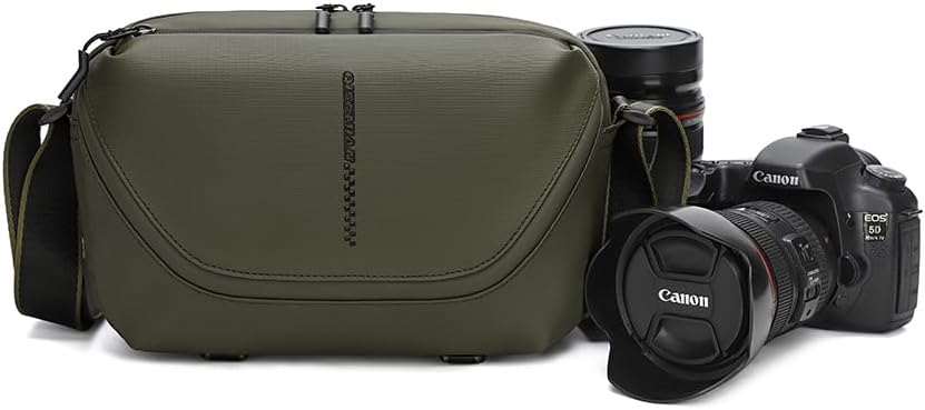 Small Camera Sling Bag for Mirrorless & Compact DSLR – Lightweight Waterproof Crossbody Camera Bag with Tripod Holder, Adjustable Strap, and Removable Dividers