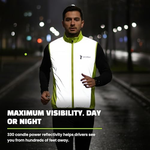 ReflecToes Reflective Bike Vest for Night Visibility – Hi Vis Running & Cycling Gilet – Lightweight, Breathable Outer Layer