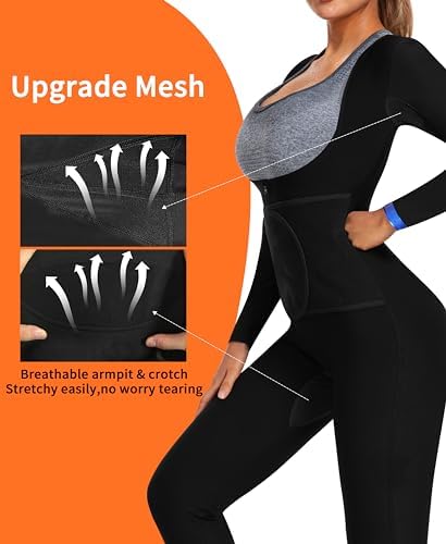 Women Sauna Jumpsuit Sweat Suit Full Body Heat Trapping Workout