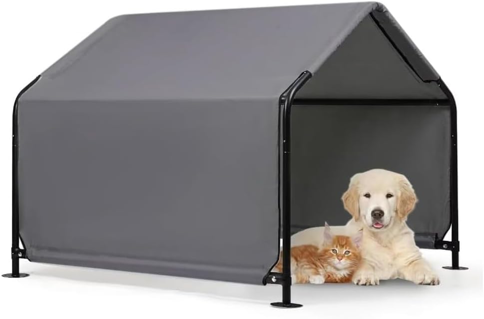 Outdoor Pet Shade Dog Shade Shelter, Versatile Pet Canopy Tent Pet Awning for Dogs, Cats, Small Animals and Livestock, 4'x4'x3' Waterproof, Sun Protection, Blue