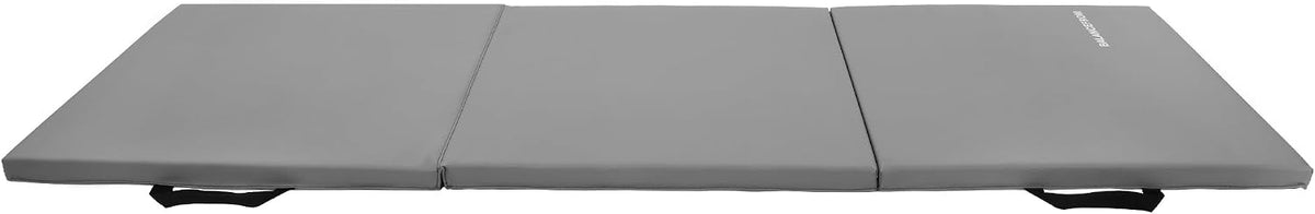 BalanceFrom 6x2 Feet 3-Panel Folding Gymnastics Mat – 1.5-Inch Thick Pad with Vinyl Surface and Carrying Handles for Tumbling, Yoga, Pilates, Home Workouts, and Martial Arts