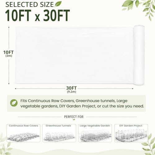 10Ft x 30Ft Garden Netting, Fine Mesh Insect Netting for Plant Protection