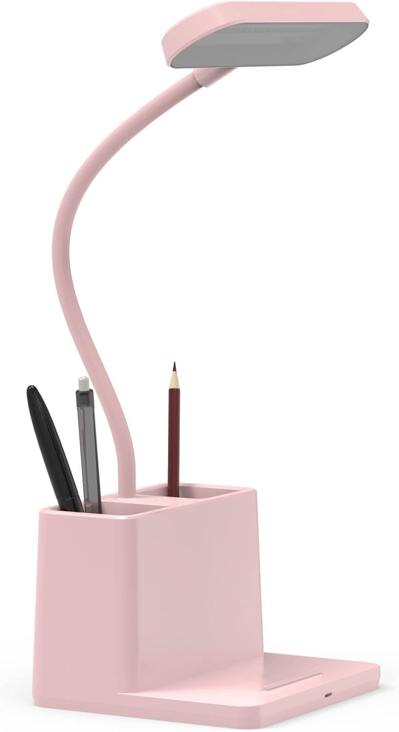 AXX Cute Desk Lamp, Pink Table Light for Women, Teen Girls