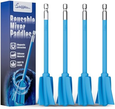 Suzzam Silicone Resin Mixer Paddles, 4Pcs Epoxy Mixer for Drill