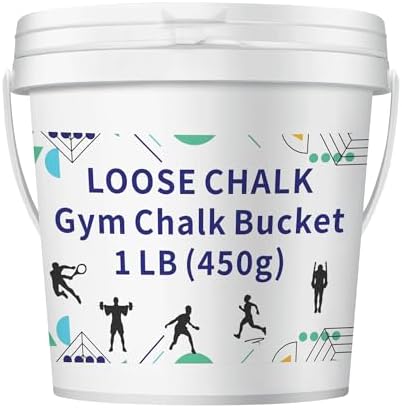 1 LB Loose Gym Chalk Bucket with Empty Chalk Bag & Spoon