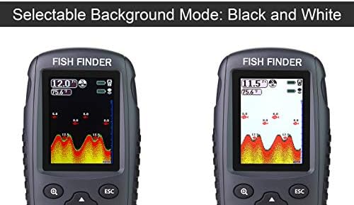 Portable Rechargeable Fish Finder Wireless Sonar Sensor Fishfinder Depth Locator with Fish Size, Bottom Contour, Color LCD Display
