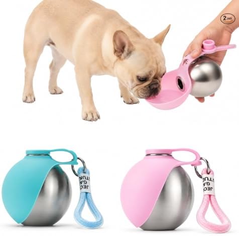 2 Pcs Portable Dog Water Bottle, 10oz Stainless Steel Puppy Water Tumbler