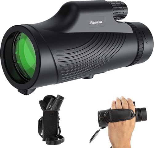 Monocular Telescope, 10x42 Monocular for Adults, BAK4 Prism & FMC Lens Monoculars for Adults High Powered, Waterproof Portable Monocular with Hand Strap for Bird Watching, Camping, Travel
