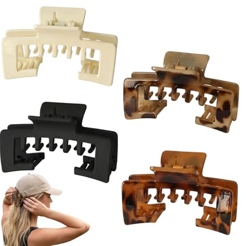 Hat Claw Clips for Women, 4-Piece Set with Four Color Options, Secure Baseball Cap Hair Accessories, Durable PVC Material for Active Lifestyles, Ideal for Sports and Outdoor Activities