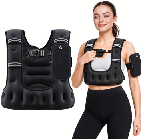 ZELUS Weighted Vest for Women & Men, U-Shaped Running Vest with Arm Pocket