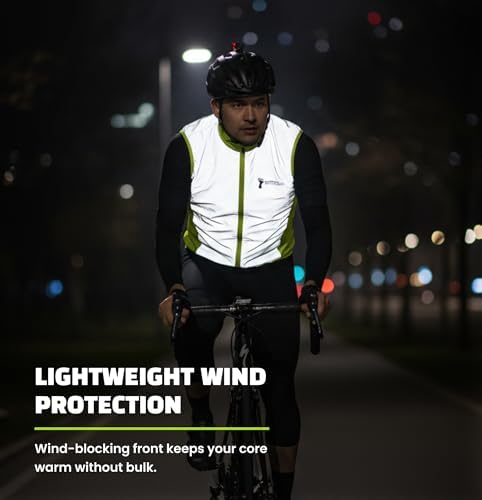 ReflecToes Reflective Bike Vest for Night Visibility – Hi Vis Running & Cycling Gilet – Lightweight, Breathable Outer Layer
