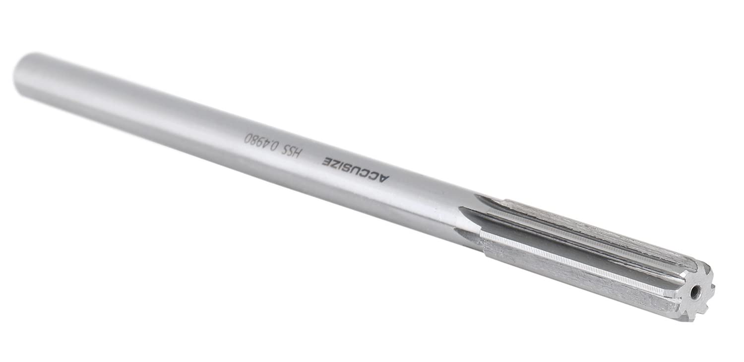 Accusize Industrial Tools Dowel Pin Reamer Size: 0.1230" Thru 0.4995", HSS M2 Premium Chucking Reamer Set, Right Hand Cut, 14 pcs Set, 5528-ST00