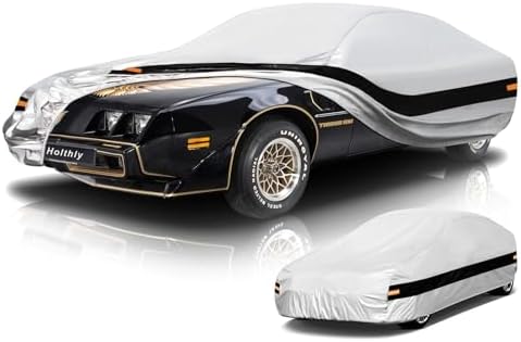 10 Layer Coupe Car Cover Waterproof All Weather for Automobiles,100% Waterproof Outdoor Car Covers Rain UV Protection.Custom Fit for Dodge Challenger,Ford Thunderbird,Pontiac Firebird,etc