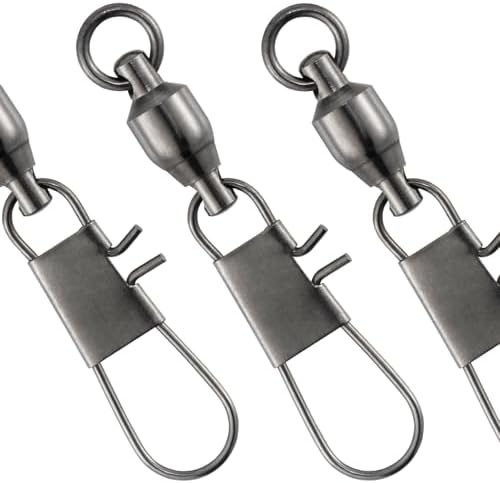 Dr.Fish 30 Pack Ball Bearing Snap Swivels, Swivels Fishing Tackle with Safety Interlock Snap Saltwater Freshwater Stainless Fishing Clips Clasp Leader Line Hook Sinker Connector
