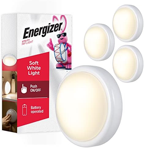 Energizer Batter Powered Tap Light, Press On/Off, 4 Pack