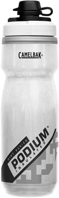 CamelBak Podium Dirt Series Chill Insulated Mountain Bike Water Bottle, Mud Protected Nozzle with Cold Retention, 21oz, White