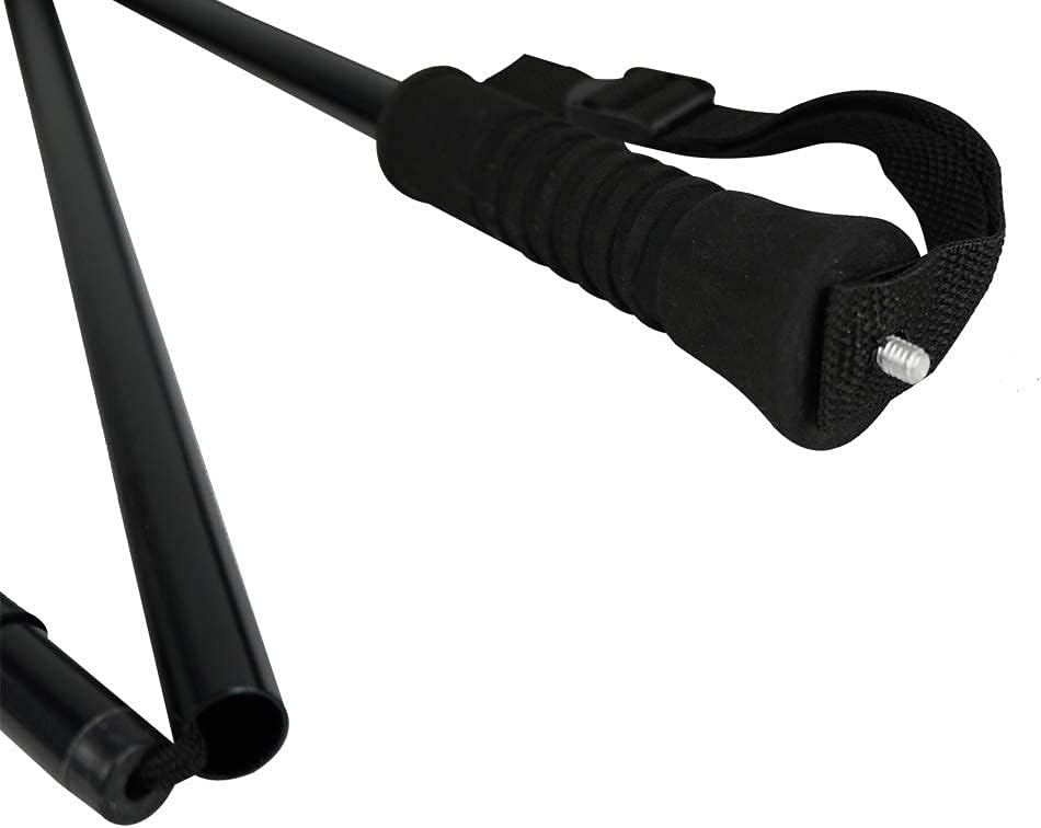Aventik Fold-able Wading Staff Water Depth Safety Warning Sign Coated Stainless Steel Core T7075 Aluminum Body Corrosion Resistance Neoprene Sheath