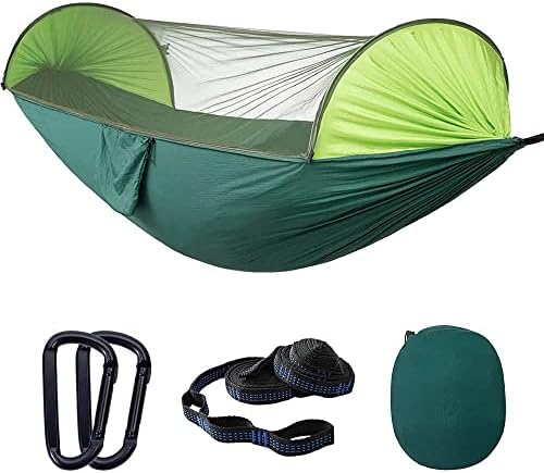Camping Hammock with Mosquito Net - Portable Travel Hammock Bug Net - Camping Equipment - Hammock Tent for Outdoor Hiking Campin Backpacking Travel (Army Green)