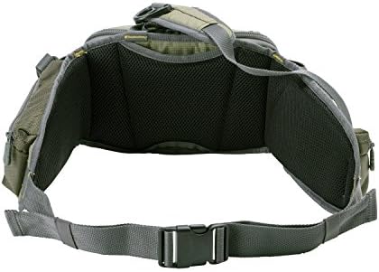 Allen Company Eagle River Lumbar Fly Fishing Pack - Holds 6 Fly Boxes, Zip‑Down Workstation, Waist Bottle Pockets, Durable Outdoor Waist Pack - Gray/Lime and Olive Green