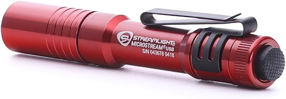 Streamlight 66605 MicroStream 250-Lumen 1,150-Candela Flashlight, Red