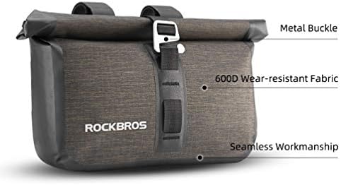 ROCKBROS Bike Handlebar Bag Waterproof 6L Roll-Top for MTB Road Bike